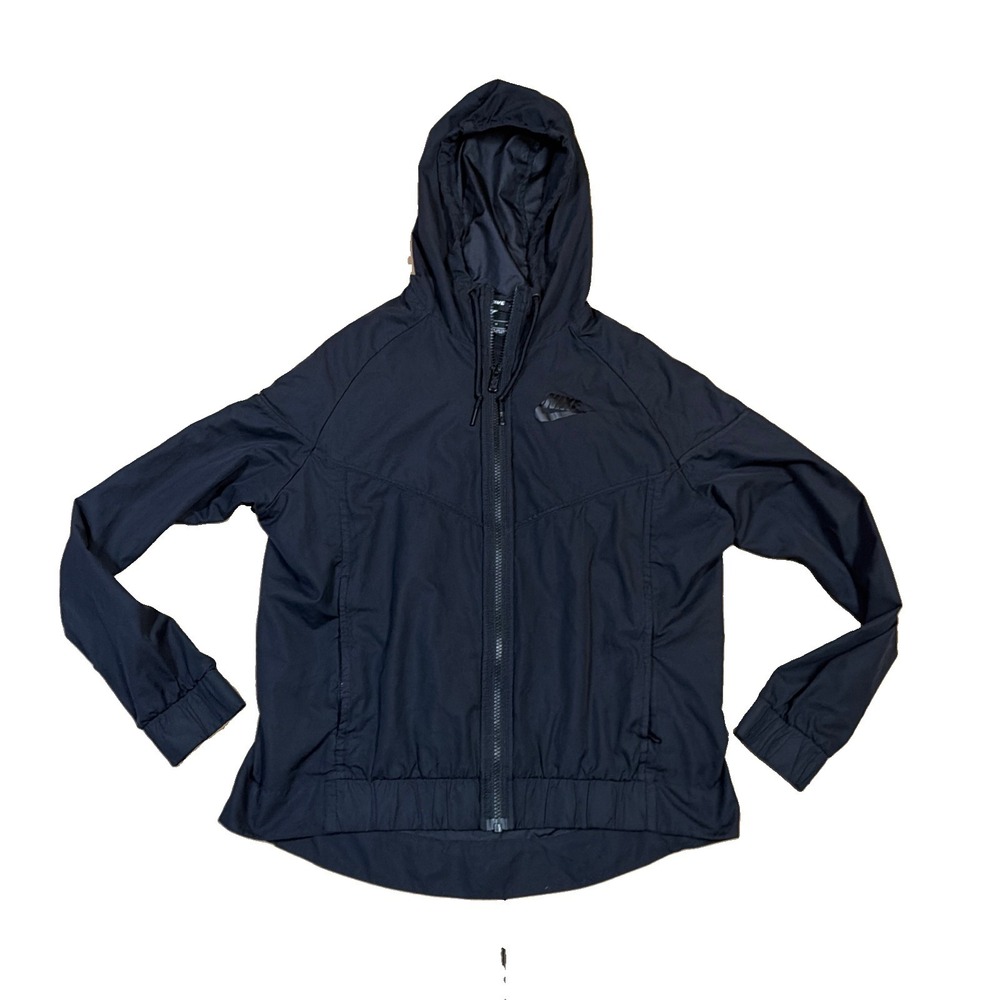 Nike Windrunner Hooded Jacket Black Full Zip Women's Medium